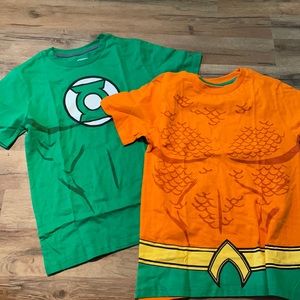 justice league shirts aqua man, green lantern